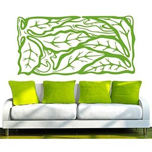 INDIGOS/muurstickers e148 prachtige bladertribal 120x60 cm geelgroen, vinyl, lime groen, 120 x 60 x 1 cm