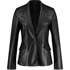 Taifun Dames 230019-11384 Blazer met lange mouwen, zwart, 40