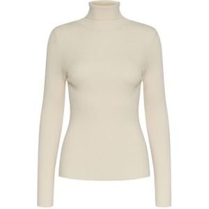 PIECES Pcmira Ls Gebreide trui met rolkraag voor dames, berk, XS