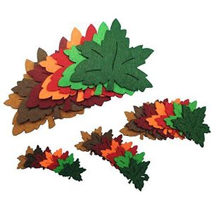 Petra's Bastel-News 56-delige strooidecoratie set esdoornbladeren herfst bestaande uit 4 verschillende maten in 7 kleuren vilt, vilt, kleurrijk, 18 x 12 x 3 cm