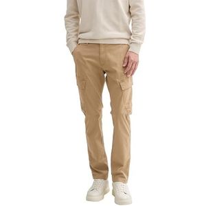 Chino Broek - Everglade Beige - Met Cargozakken - Normale Taillehoogte