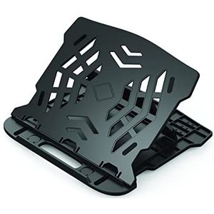 Q-Connect Laptopstandaard/ergonomische laptopstandaard, notebookstandaard, van kunststof, zwart/draaibare voet, 25,5 x 1,8 x 28 cm, 0,53 kg