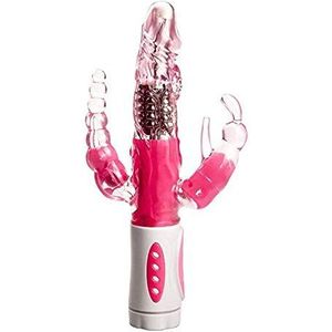 BeHorny dubbele fun multi speed ​​rabbit vibrator met roterende kralen en clitorisstimulator
