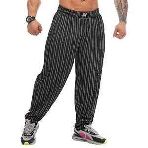 BIG SAM SPORTSWEAR COMPANY Baggy joggingbroek voor heren met zakken, Oldschool Loose Fit Gym Broek, Zwart, L