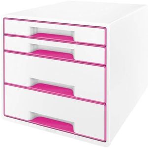 Leitz 52132023, Ladenblok Met 4 Laden, WOW-Assortiment, Metallic Roze