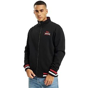 Lonsdale Sweatshirt voor heren met rits, zwart, XXL