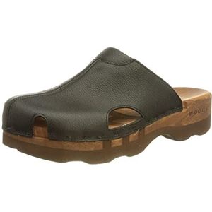 Woody Dames Lissabon houten schoen, zwart, 37 EU
