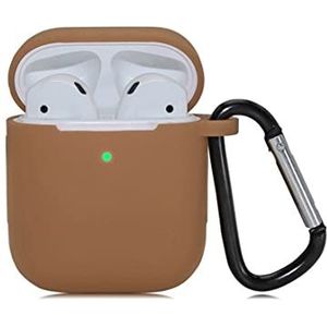 Compatibel met Apple AirPods 1/2e generatie siliconen koptelefoon, ultradun, schokbestendig, voor jongens, meisjes en kinderen (donkerbruin)
