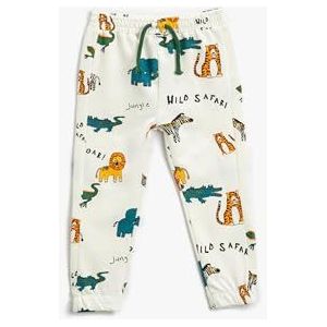 Koton Baby-jongens Cotton Animal Printed Sweatpants, ecru (021), 6-9 Maanden