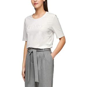 s.Oliver BLACK LABEL T-shirt voor dames, Wit borduurwerk, 46