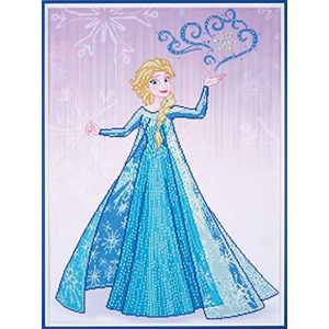 Vervaco 5413480782697 Disney Elsa diamantschilderij, acryl, meerkleurig, ca. 57 x 80 cm.