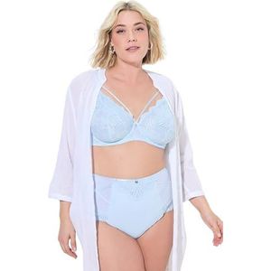 Ulla Popken Dames grote maten grote maten plus size shaping brief, kant en bandjes, Delicaat lichtblauw, 42-44 Grote maten