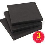 Baker Ross AF970 Zwarte mini canvas op houten frame om te schilderen en te versieren (3 stuks),3 Stuks,zwart