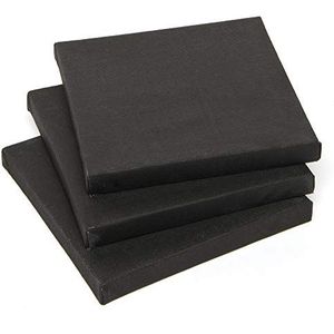 Baker Ross AF970 Zwarte mini canvas op houten frame om te schilderen en te versieren (3 stuks),3 Stuks,zwart