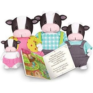 Li'l Woodzeez – MoosicalMoo Koe Familie – 5st Speelgoedset met Miniatuur Dierenbeeldjes en Verhalenboek – Dierenspeelgoed en Accessoires voor Kinderen Leeftijd 3+