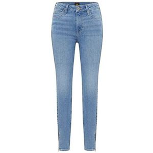 Lee Scarlett High Zip Jeans voor dames, Partly Cloudy, 25W / 31L