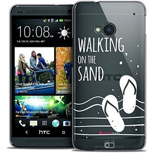 Caseink - Hoes beschermhoes voor HTC One (M7) [Crystal HD Collection Summer Design Walking on the Sand - Rigide - Ultra dun - Gedrukt in Frankrijk]