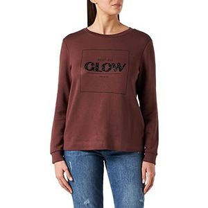 TOM TAILOR Dames Sweatshirt met glitterprint 1028836, 10322 - Earth Brown, S