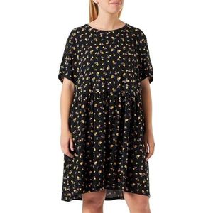 Noisy may Dames Nmkerry S/S Short AOP Dress S Curve jerseyjurk, zwart/Aop: leo, 46