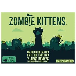 Exploding Kittens Zombie Kittens Kaartspel voor kattenliefhebbers en explosies, vanaf 7 jaar, 2 tot 5 spelers, 15 minuten per spel, Spaans