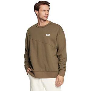 FILA Tricase Boxy Crew Sweat Sweatshirt voor heren, Burnt Olive, XXL