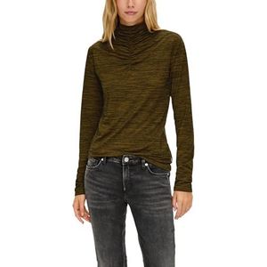 QS - Shirt - Donkergroen - Lange Mouw - Slanke Pasvorm