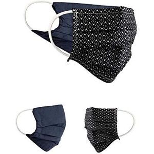 BaF Community-maskers Set van 2 stuks Unisex geïmproviseerd masker Omkeerbaar mondbeschermingsmasker Mond- en neusbescherming Omkeerbaar masker met motief katoen BCI Wasbaar