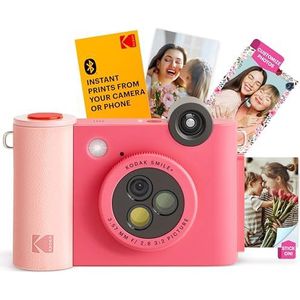 KODAK Smile+ draadloze digitale instant camera met effectveranderende lens, 2 x 3 inch ZINK-fotoprints met zelfklevende achterkant, compatibel met iOS- en Android-apparaten - Fuchsia