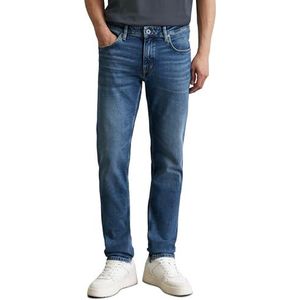 Marc O'Polo - Herenjeans - Blauw - Shaped Fit - Met Stretch-aandeel