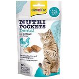 GimCat Nutri Pockets Dental - Knapperige kattensnack met crèmige vulling en functionele ingrediënten - 1 zak (1 x 60 g)