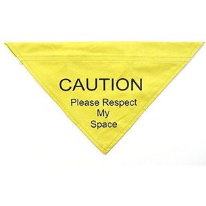 Ancol Respect My Space Warning Bandana voor hond, Medium/Large, Geel