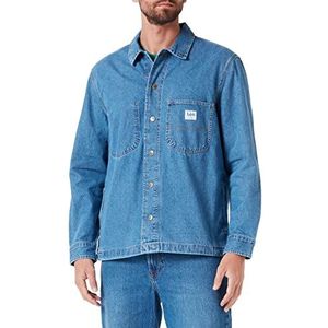Lee Men's Loose Workwear Overshirt Shirt, Anthem Blue, Large, Anthem Blue, L
