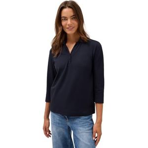 Cecil - Poloshirt - Blauw - Dames - Met Knoopdetail