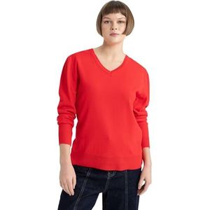 DeFacto Gebreide damesmode - stijlvolle gebreide trui blouses & tunieken voor dames - keuze aan truien - fijn gebreide truien en truien, rood, XL