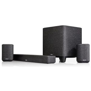 Denon Home Draadloos 5.1 Dolby Atmos Home Cinema Systeem, Soundbar 550 + 2x Home 150 Luidsprekers + Draadloze Subwoofer, HEOS, Bluetooth, AirPlay 2