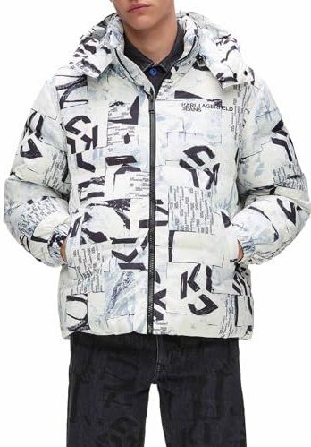 KARL LAGERFELD JEANS Winterjas  opaal / zwart / wit