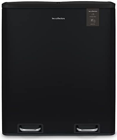 Inbouwprullenbak - Zwart - Roestvrijstaal - 60 Liter