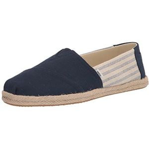 TOMS Dames Alpargata Rope Classic Loafer Flat, Marineblauwe strepen, 38.5 EU