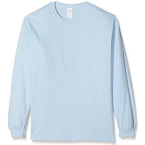 GILDAN Katoenen herenshirt met lange mouwen, blauw (lichtblauw), S