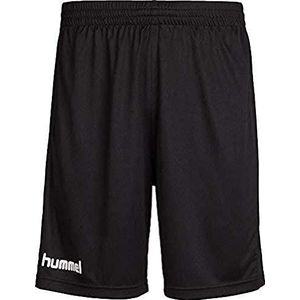 Hummel Sportbroek voor jongens, korte Core Poly shorts trainingsbroek voor heren, hoge bewegingsvrijheid, hardloopshort, ademend, zwart, functionele broek