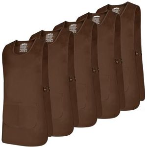 MISEMIYA Verpakking met 5 stuks, schort, reinigingsschort, werkschort, kliniek, geneeskunde, dierenartsen, gastronomie, 5-868
