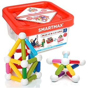 SmartMax - Build & Learn, Magnetic Discovery Construction Set with 2D & 3D Challenges, 100 pieces, 1+ Years