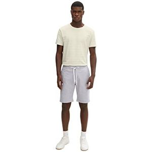 TOM TAILOR Denim Uomini Jogger bermuda shorts 1029922, 29315 - Grey White Dobby, XS