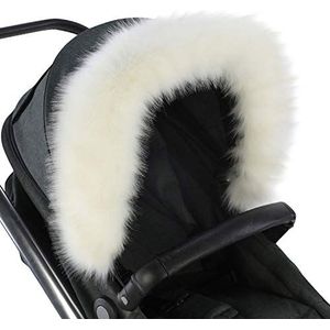 For-Your-Little-One Fur Hood Trim Pram Compatibel met Baby Trend, Wit
