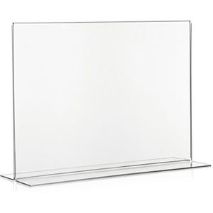 Set Di 2 Espositori Da Tavolo VITAdisplays, Formato DIN A4: Orizzontale A L E Verticale A T, In Plexiglass Trasparente