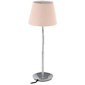 Relaxdays tafellamp met kap - hoge schemerlamp - vensterbanklamp - nachtkastje - woonkamer - roze