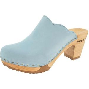 Woody Dames Nina houten schoen, hemelsblauw, 36 EU, hemelsblauw, 36 EU