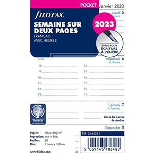 Filofax Week op twee pagina's – Frans – Pocket – 2023