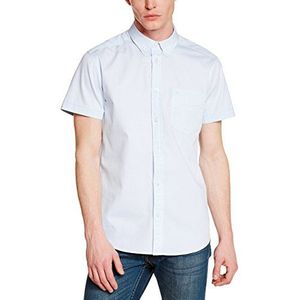 Wrangler Herenshirt met korte mouwen, vrijetijdshemd, effen, helder water, Blauw - Blauw (Clear Water), S