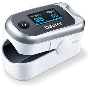Beurer PO 40 Saturatiemeter, pulsoximeter, meting van zuurstofsaturatie (SpO₂), hartslag (puls) en perfusie-index (PI), pijnloos gebruik, kleurendisplay